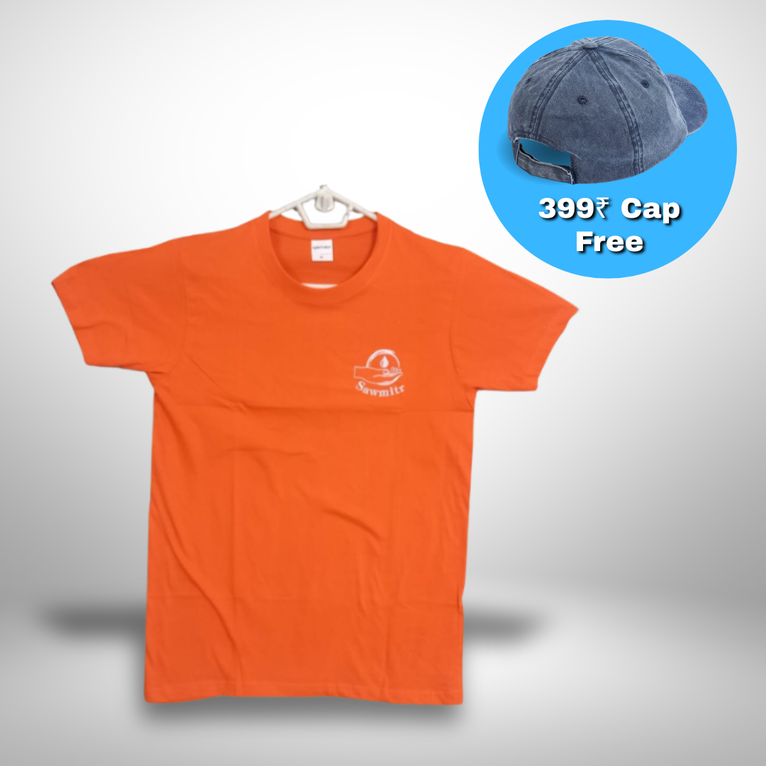 Men Plain Relax-Fit Rounded Collar Red T-Shirt